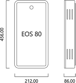 Размеры модели EOS 80 Аура (212 x 456 x 86 mm)